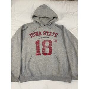Iowa State Cyclones 1858 Heather Gray Pullover Hoodie Size XL Big Cotton